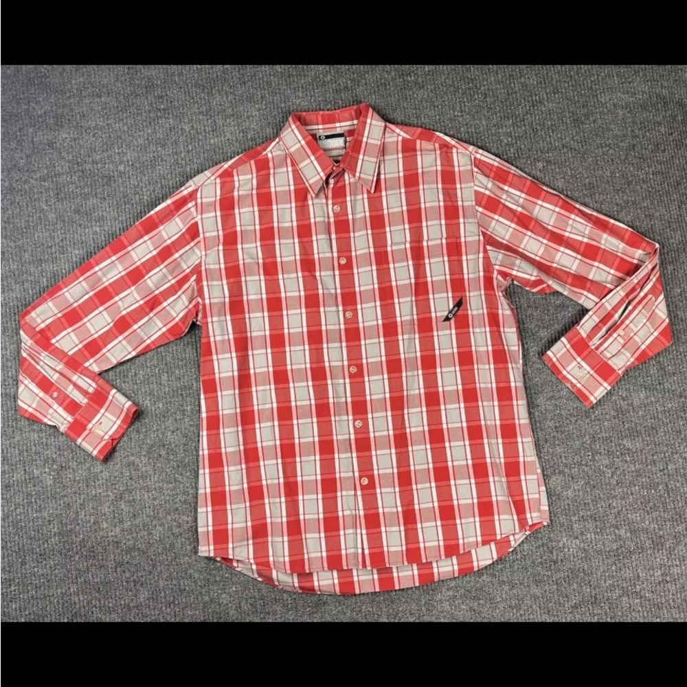 South Pole Shirt Mens XL Red White Plaid Streetwear Hip Hop Y2K Baggy Skater